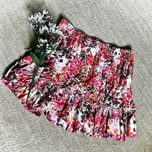 Candie’s Floral Ruffle Mini Skirt - Small